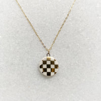 Gold Luster Necklace - Checkerboard