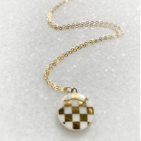 Gold Luster Necklace - Checkerboard